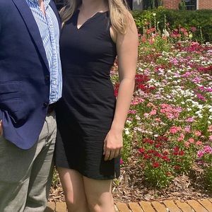 Lauren James Seersucker Black Mini Dress